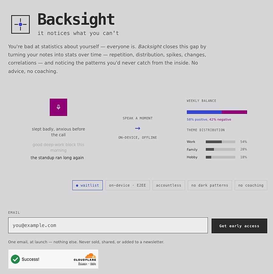 Backsight screenshot 2