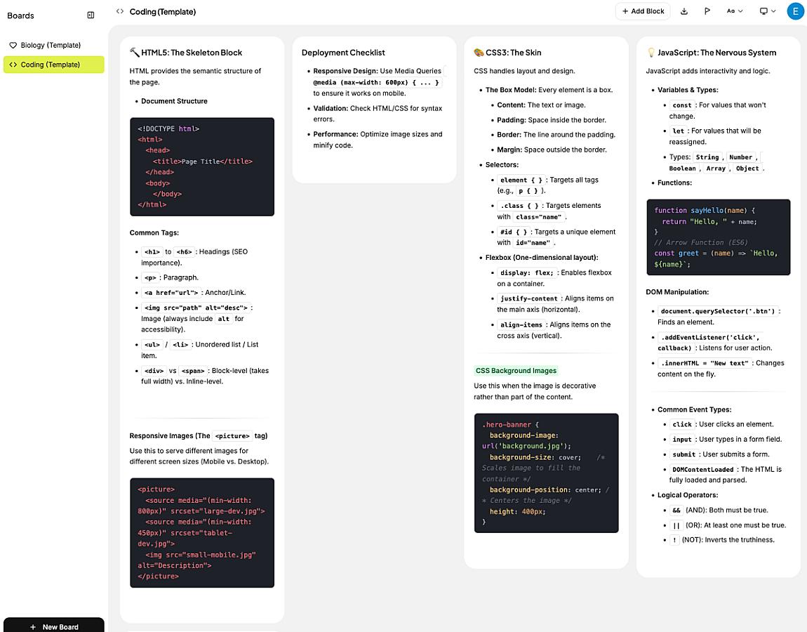 Blocknotes screenshot 1