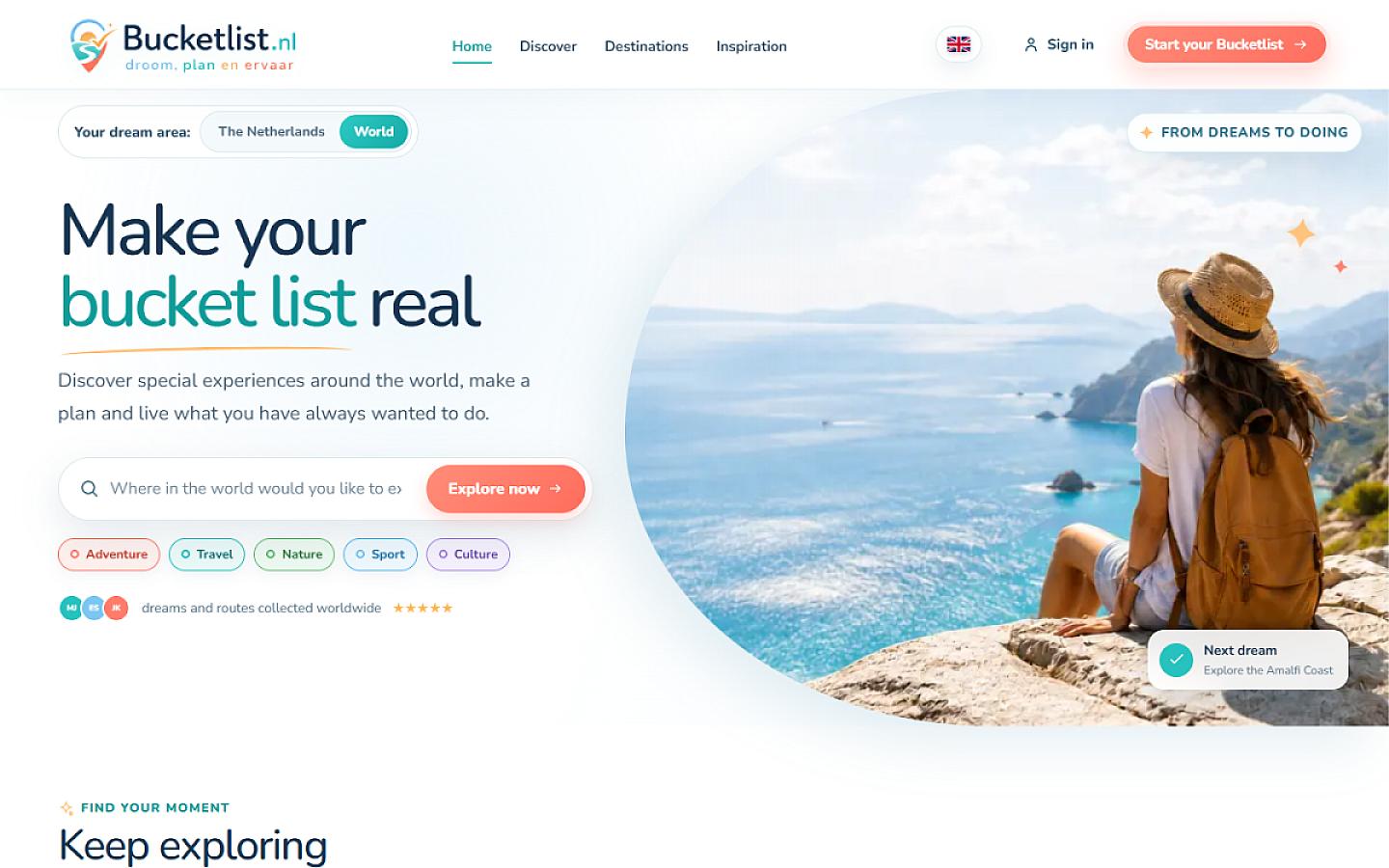 Bucketlist.nl screenshot 1