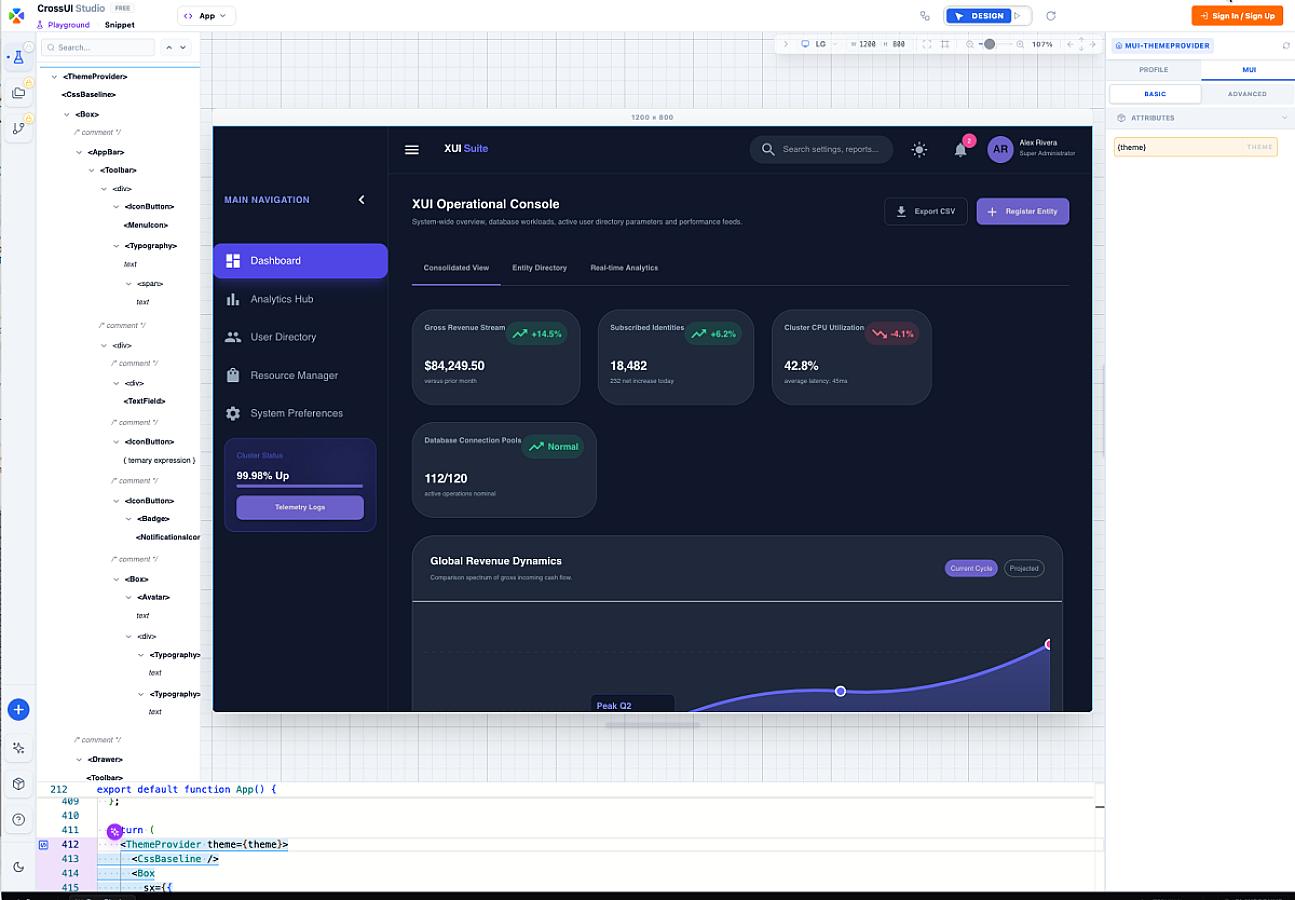 CrossUI Studio screenshot 1
