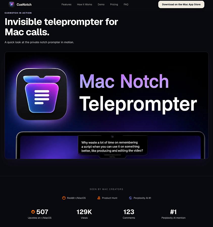 CueNotch screenshot 2