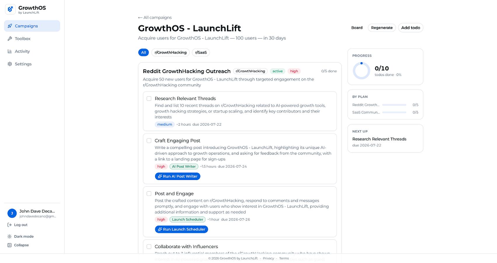 GrowthOS - LaunchLift screenshot 1