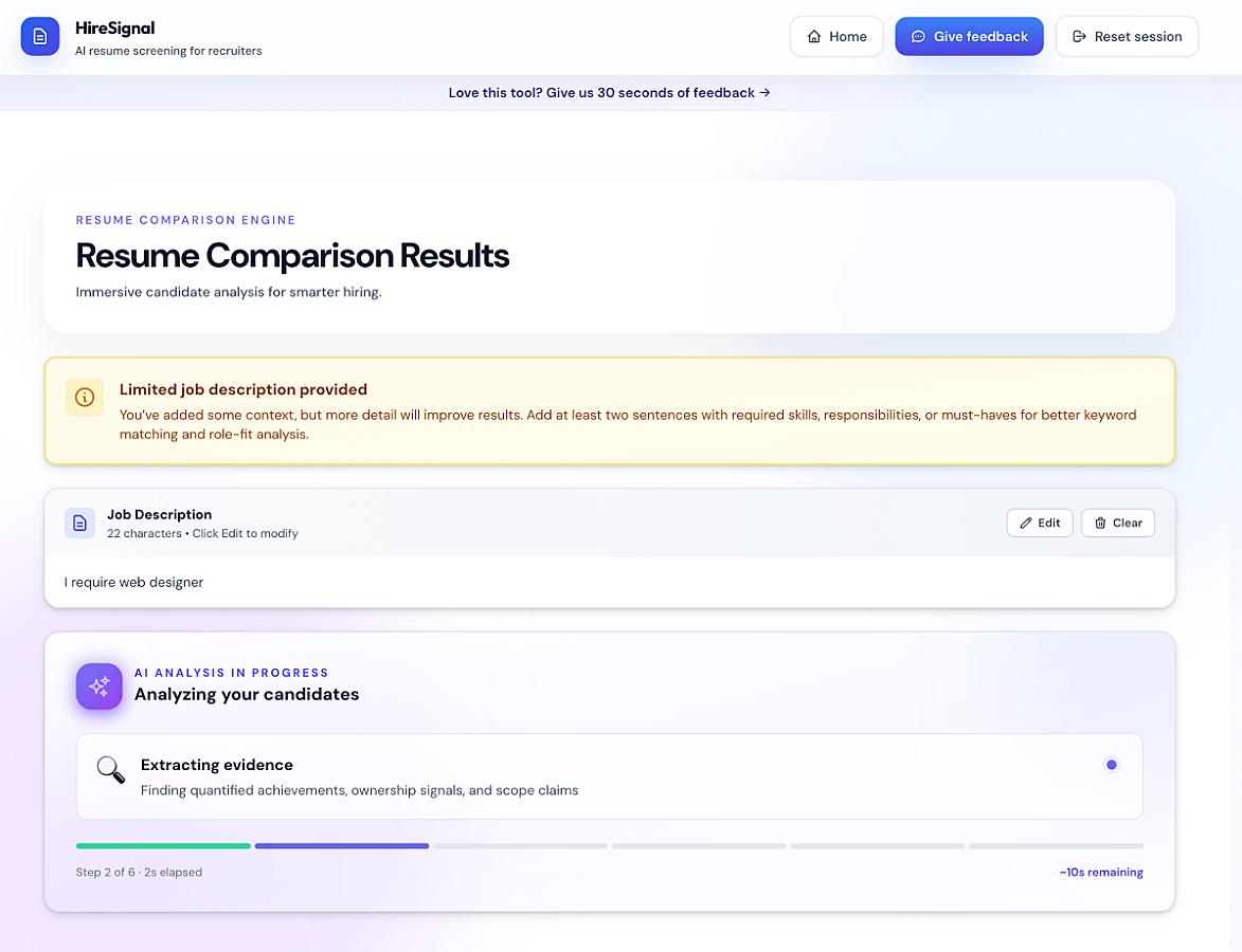 HireSignal screenshot 1