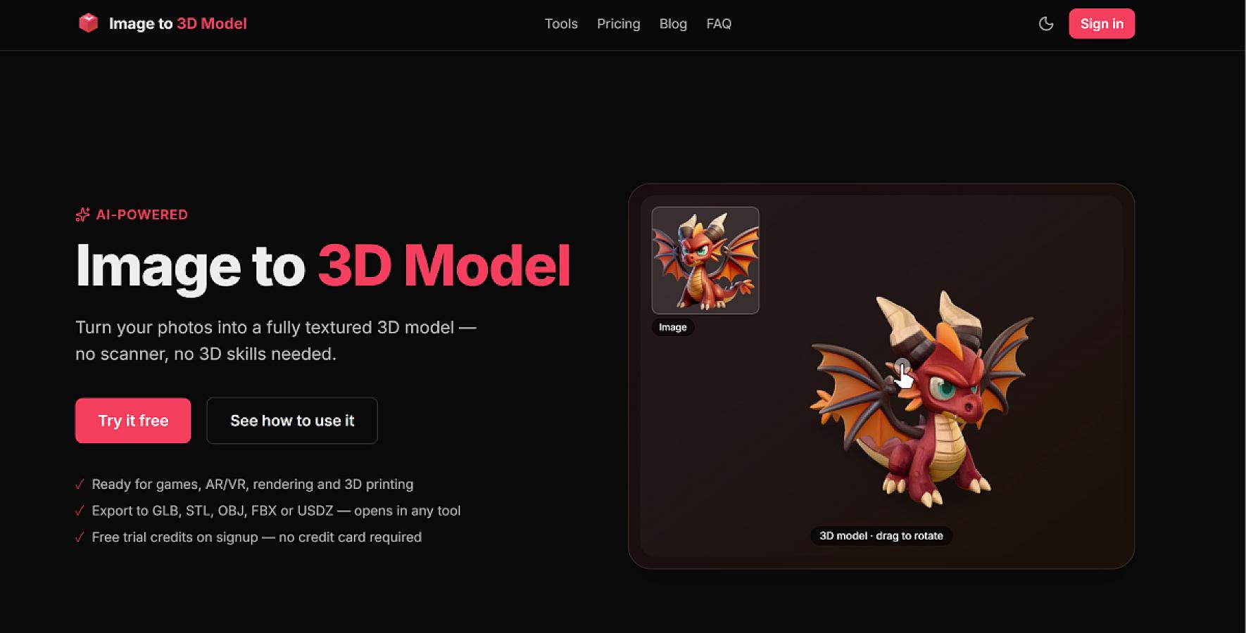 Image to 3D Model screenshot 1