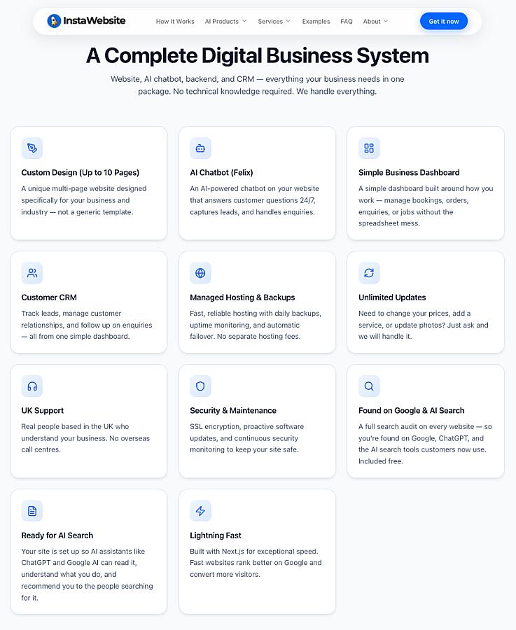 InstaWebsite screenshot 1