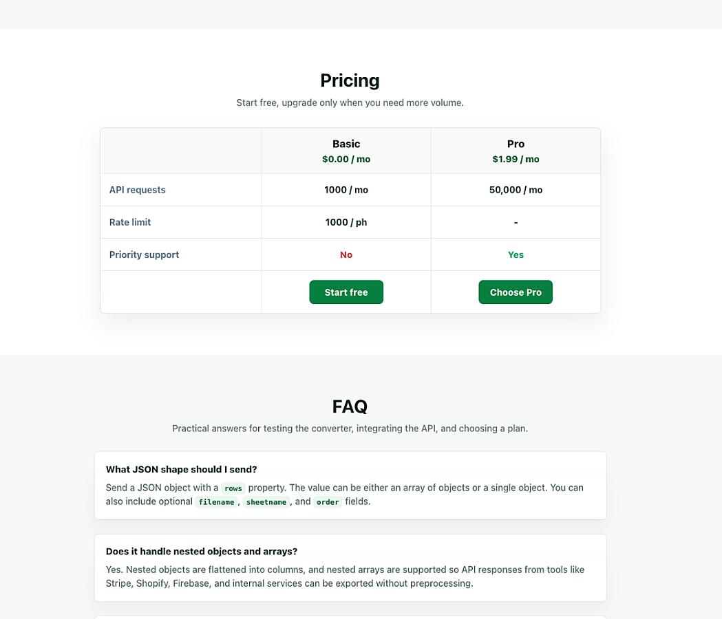 JSON to Excel screenshot 2