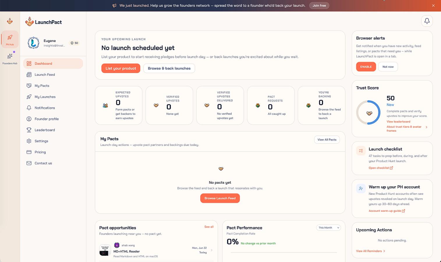 LaunchPact screenshot 1