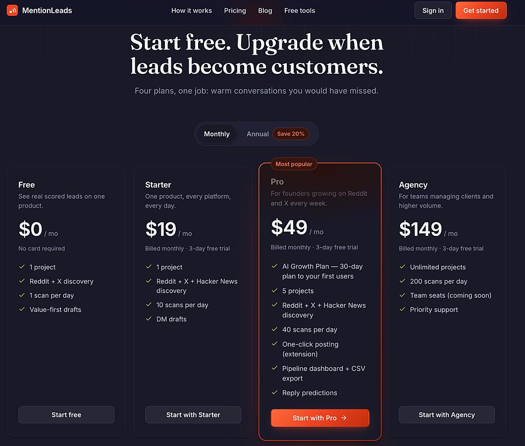 MentionLeads screenshot 1