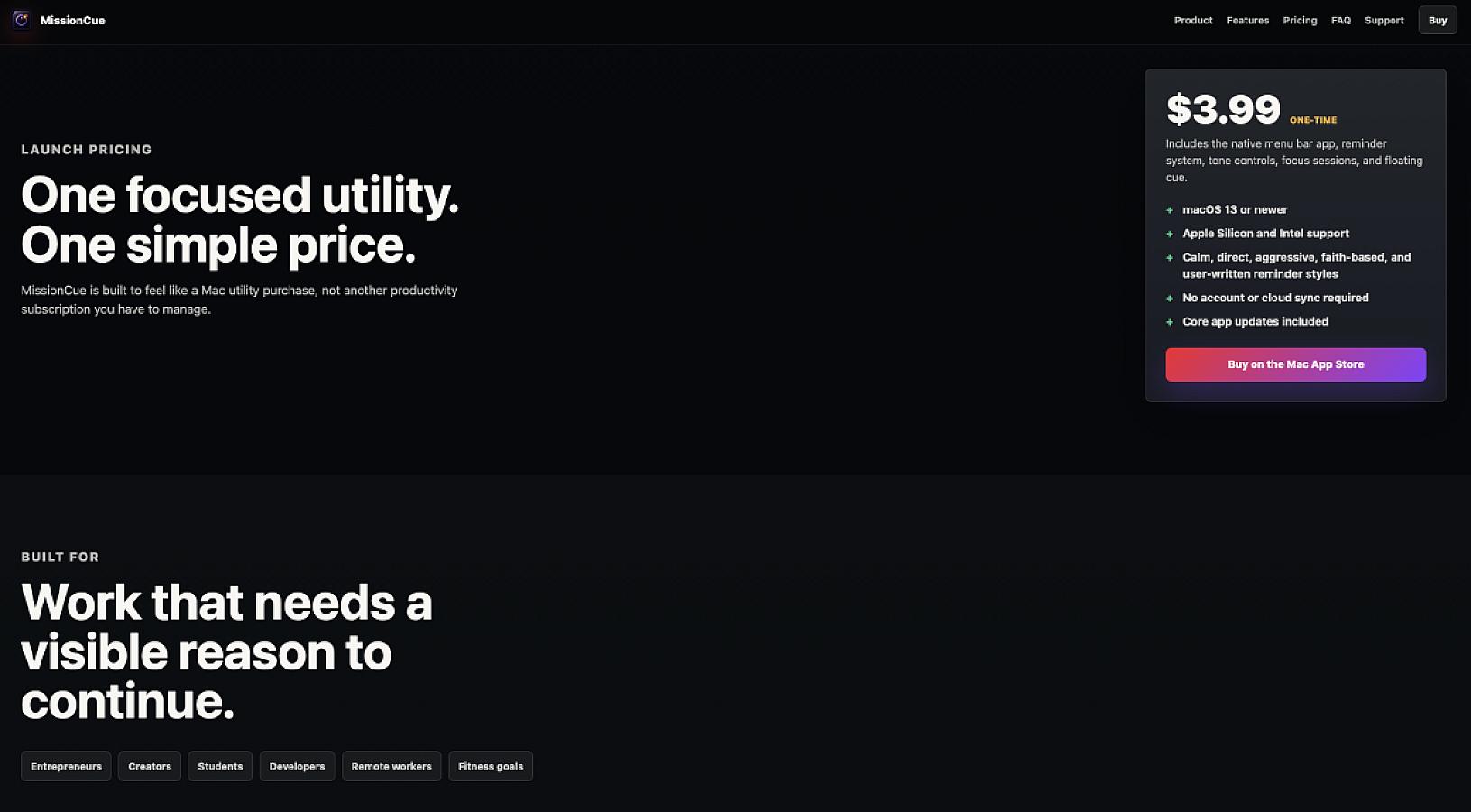 MissionCue screenshot 2