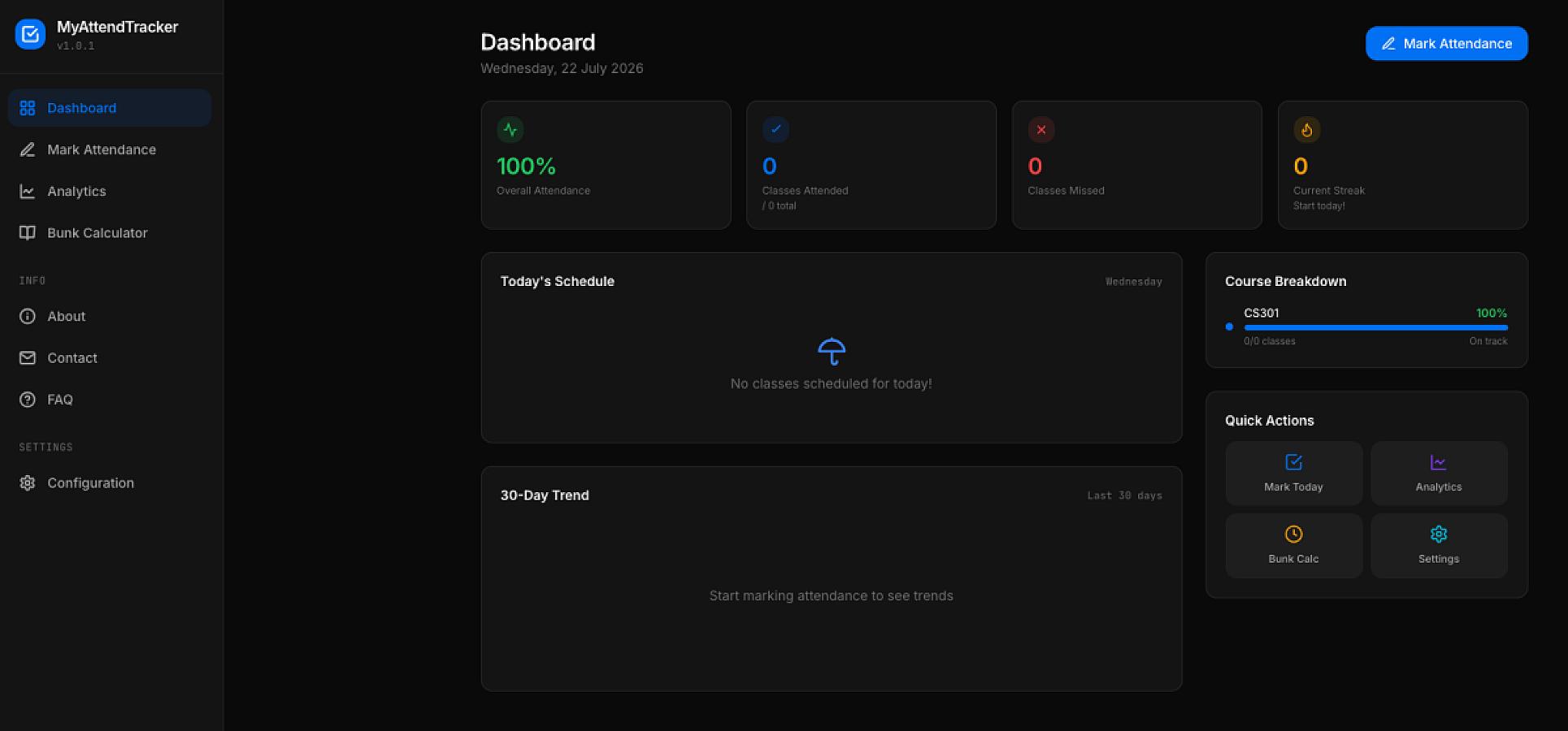 MyAttendTracker screenshot 1