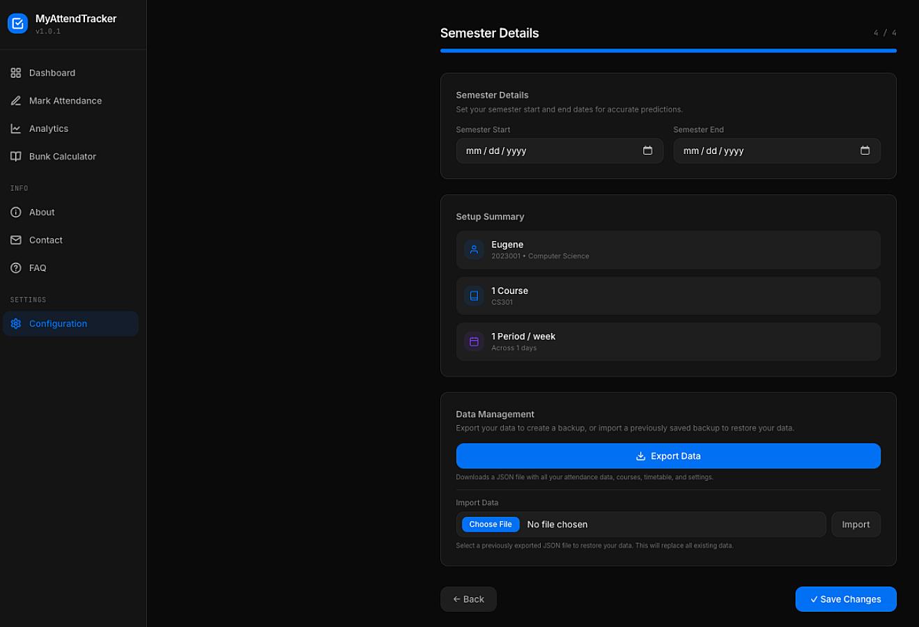 MyAttendTracker screenshot 2