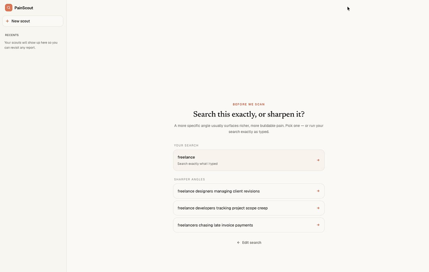 PainScout screenshot 1