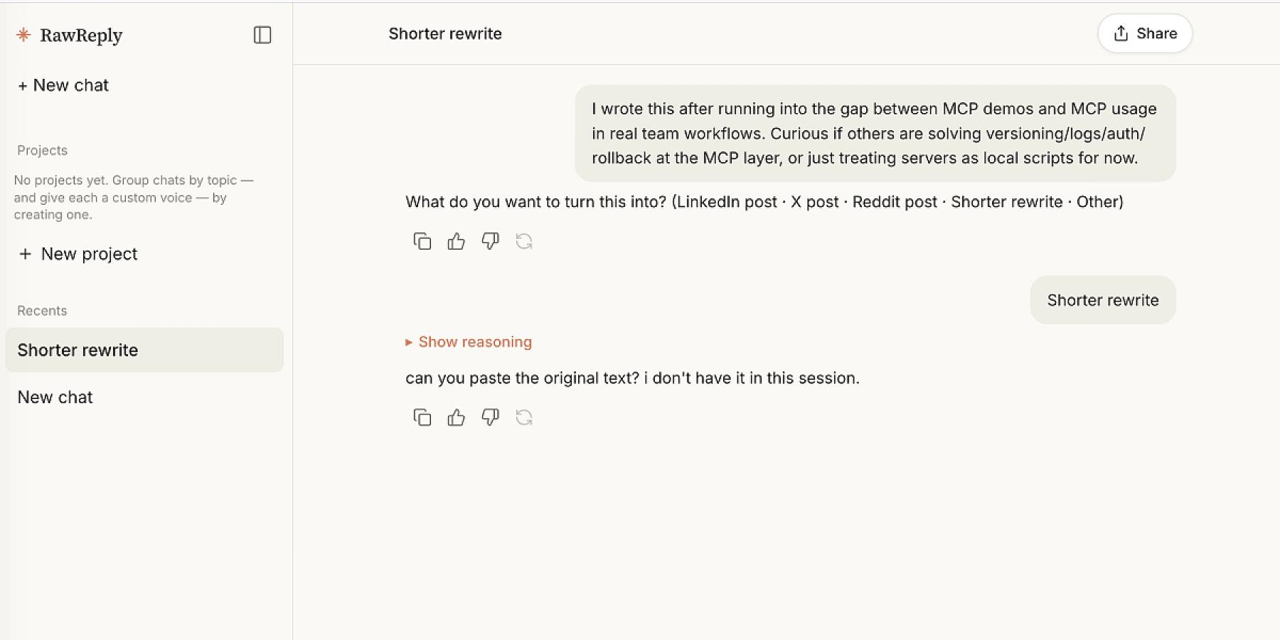 RawReply screenshot 1