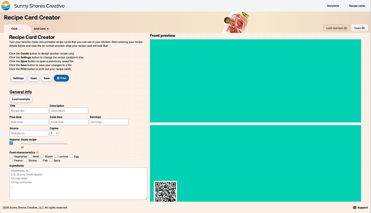 Recipe Card Creator screenshot 1