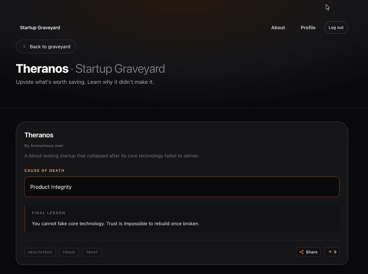 Startup Graveyard screenshot 1