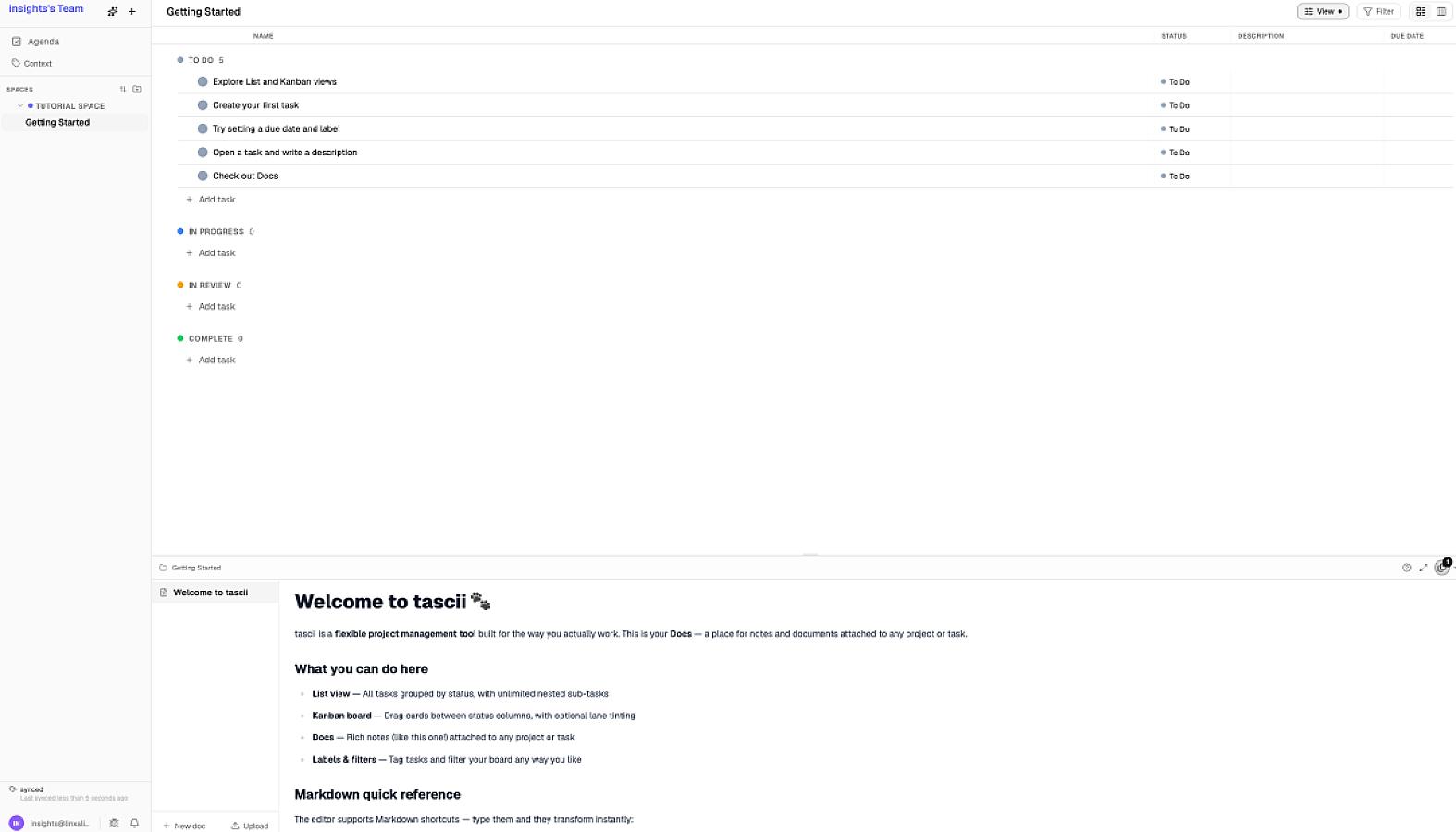 Tascii screenshot 1