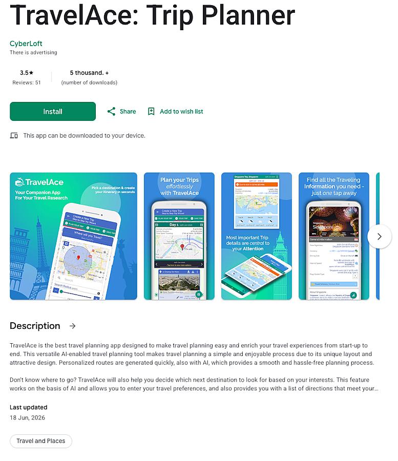 TravelAce: Trip Planner screenshot 1