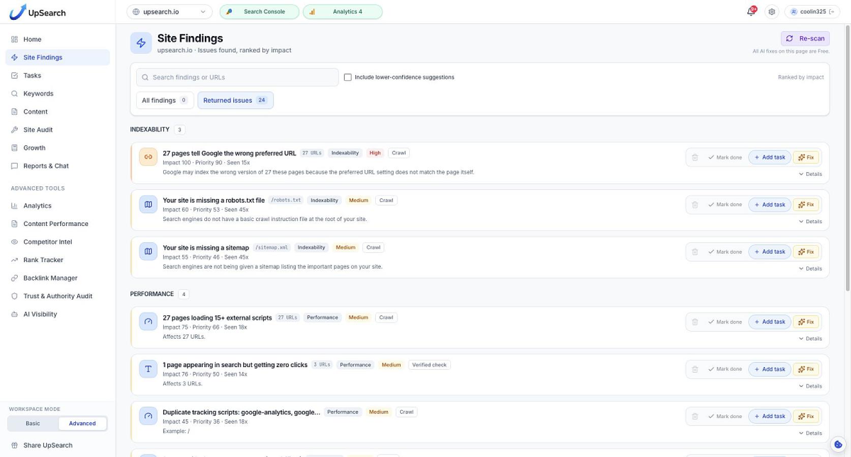 UpSearch screenshot 2