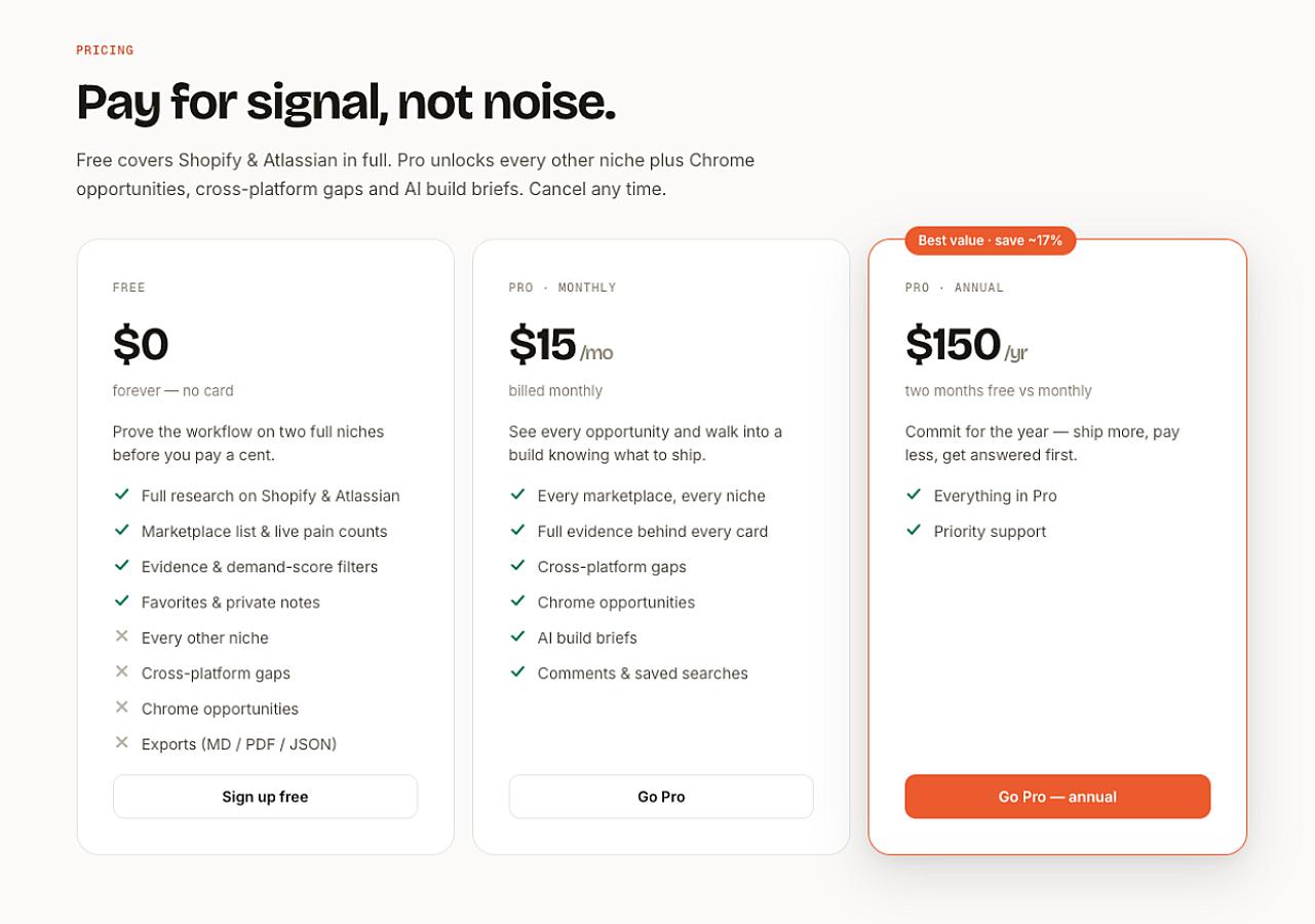 VettedGaps screenshot 2