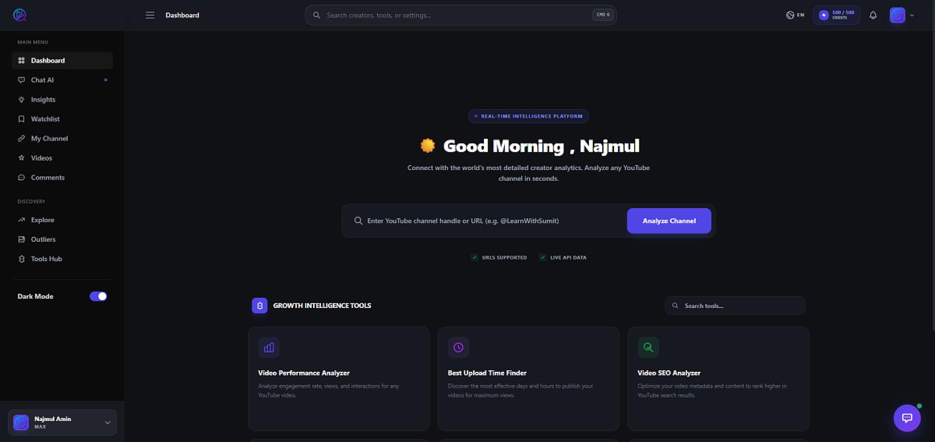 Vidanalyze screenshot 1