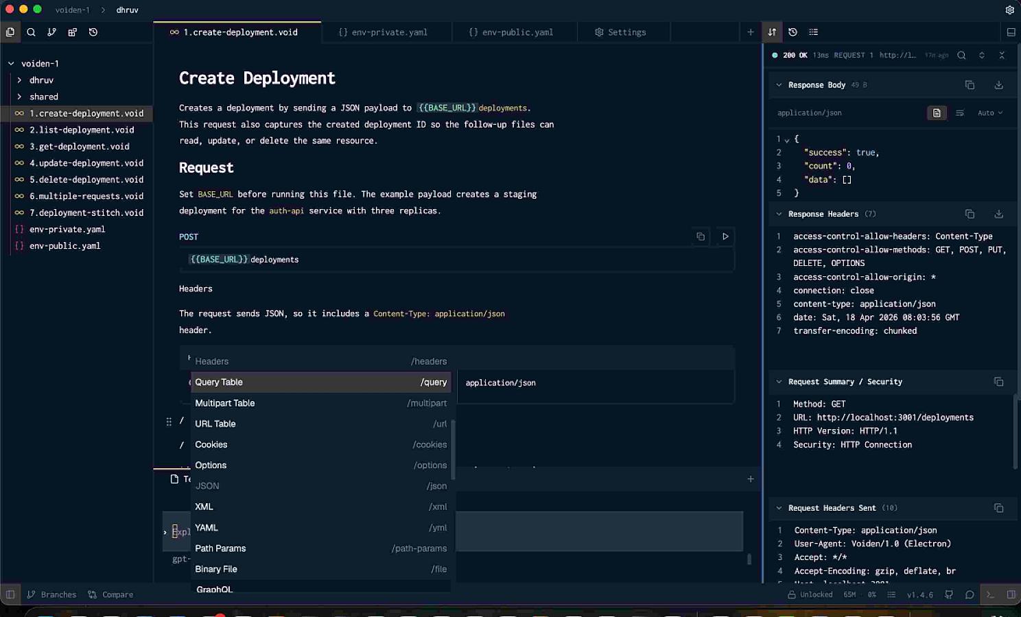 Voiden API Client screenshot 2