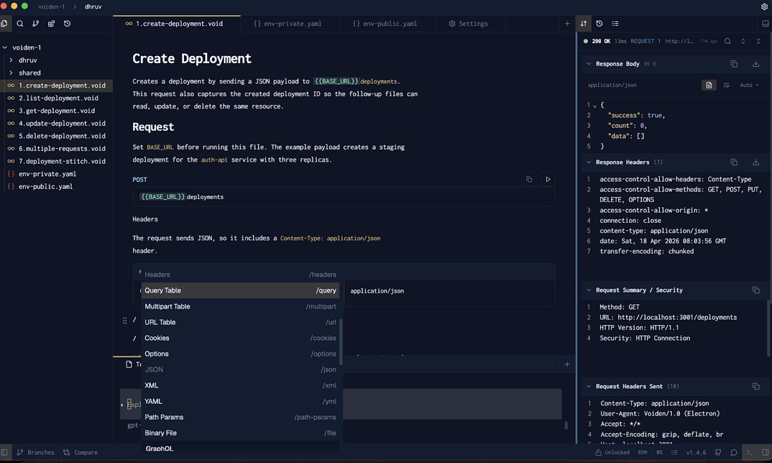 Voiden API Client screenshot 1