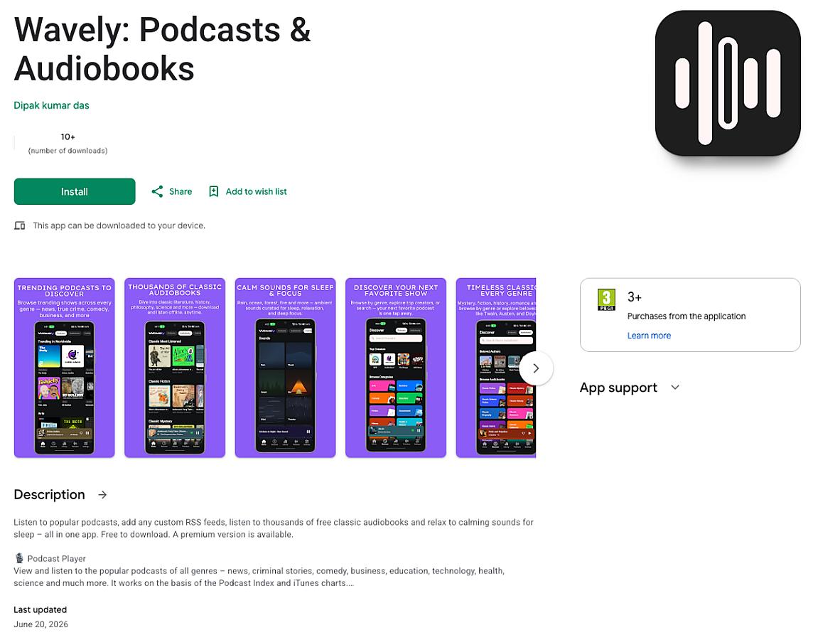 Wavely: Podcasts & Audiobooks screenshot 1