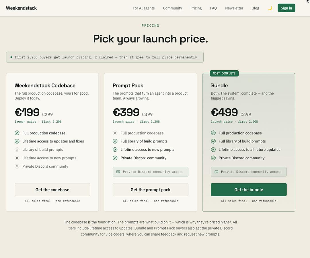 Weekendstack screenshot 1